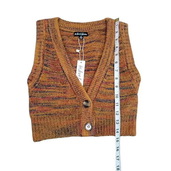 For Love & Lemons Helena Crop Sweater Vest in Orange - Picture 12 of 12